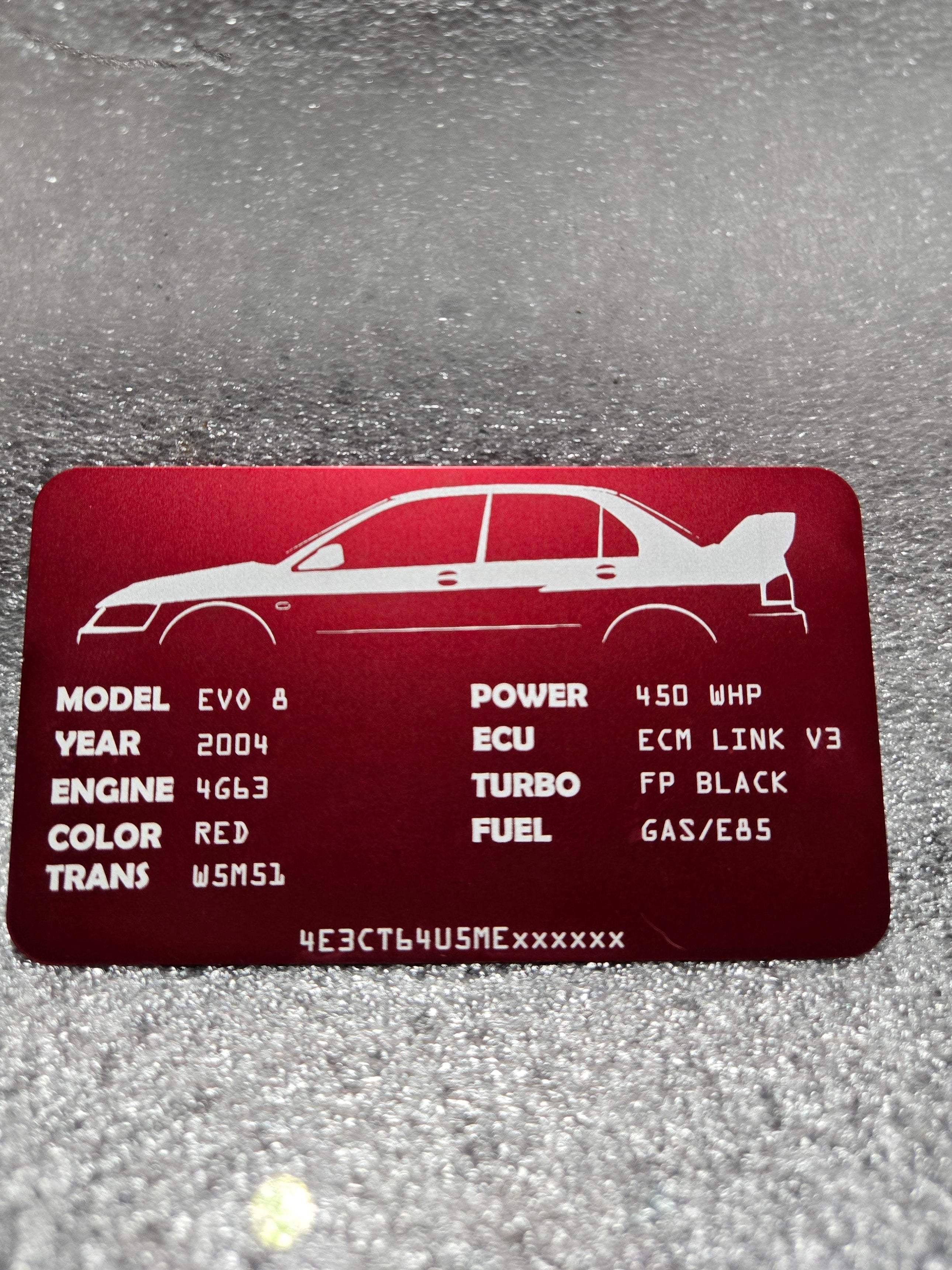 Custom Mitsubishi VIN / Spec Build Plate – Laser Engraved – Syn