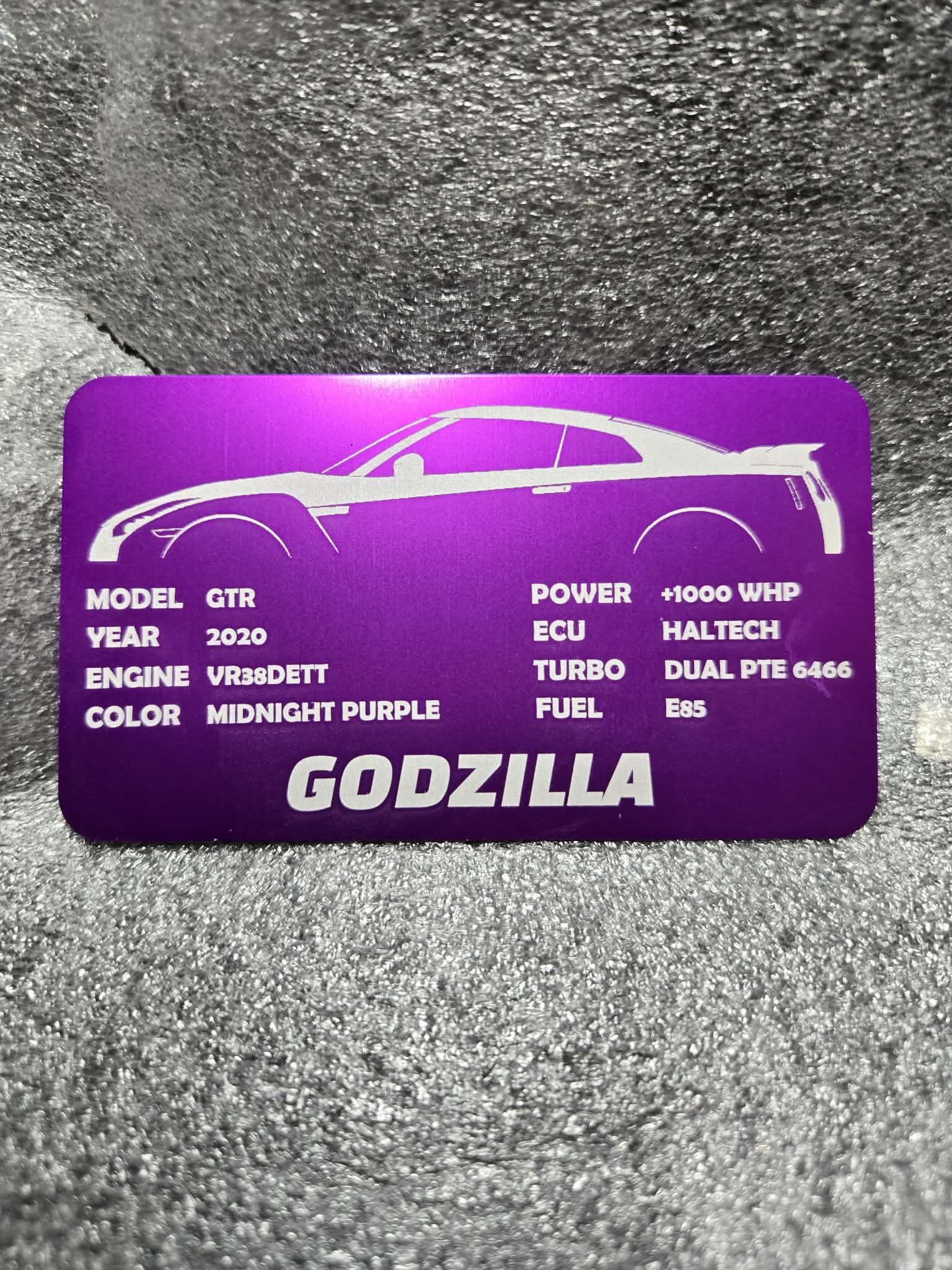 Nissan - Custom Anodized Aluminum VIN / Spec / Build badge plate