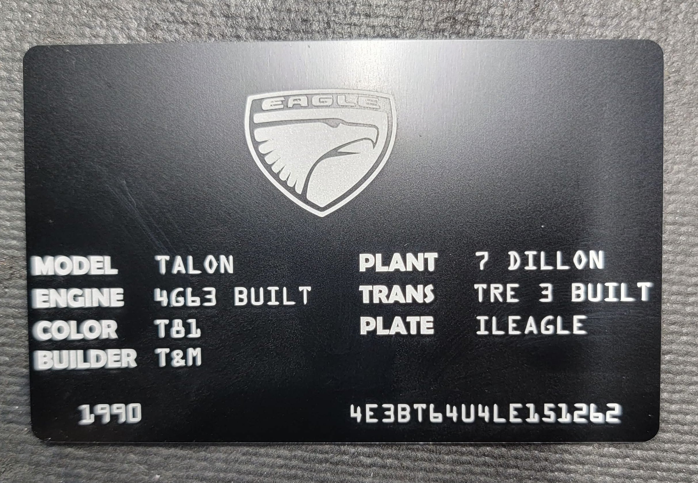 Black Anodized Eagle build badge