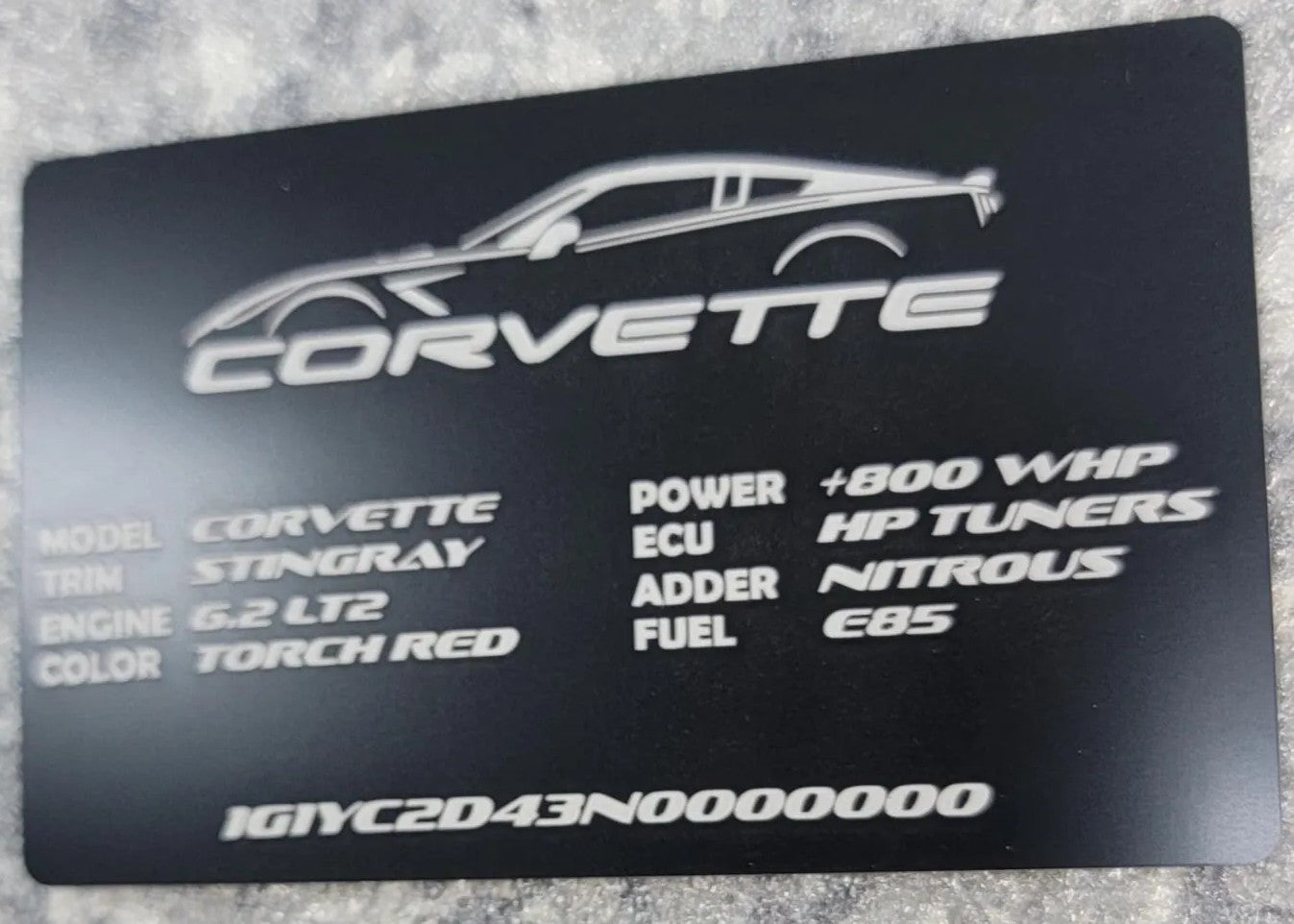 Chevy - Custom Anodized Aluminum VIN / Spec / Build badge plate